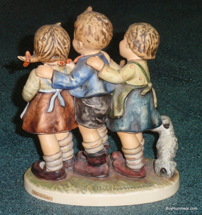 "Follow The Leader" Goebel Hummel Figurine #369 - Three Children With Puppy Dog!