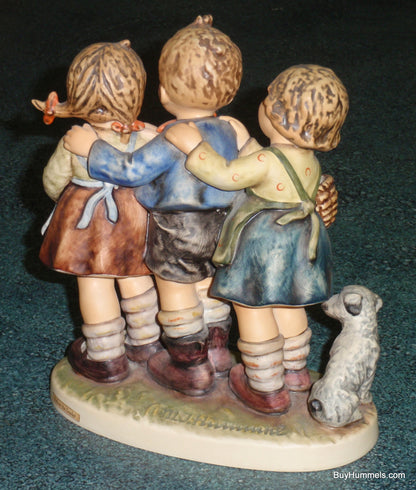 "Follow The Leader" Goebel Hummel Figurine #369 - Three Children With Puppy Dog!