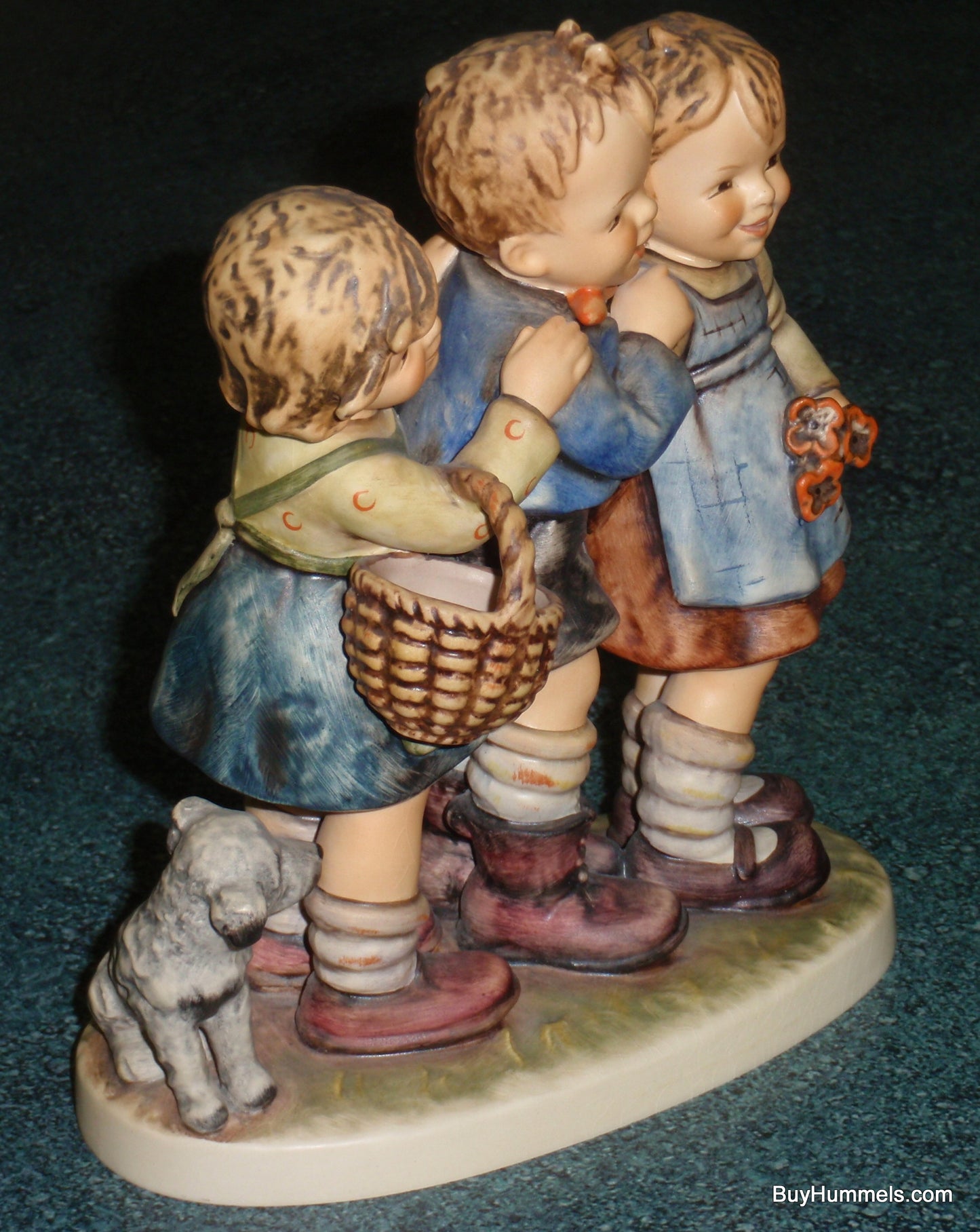 "Follow The Leader" Goebel Hummel Figurine #369 - Three Children With Puppy Dog!