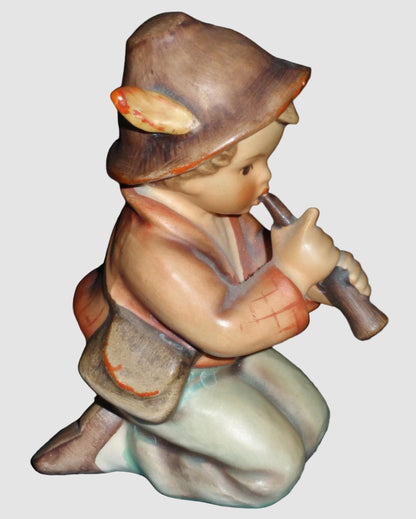 Goebel Hummel Little Tooter Figurine 214/H Flötenbub Reinhold Unger Nativity Scene Boy Playing Flute Vintage Germany Porcelain