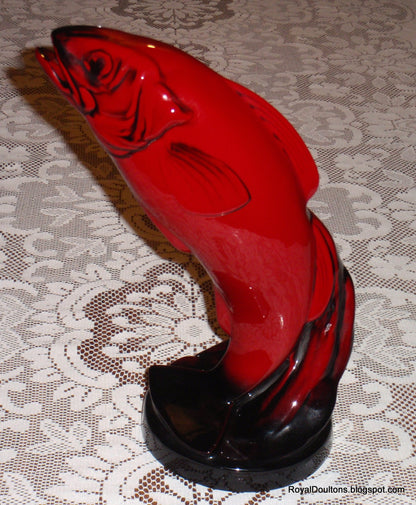 "Leaping Salmon" Rare Royal Doulton Flambé (1940-1950)