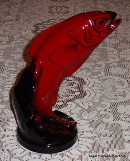 "Leaping Salmon" Rare Royal Doulton Flambé (1940-1950)
