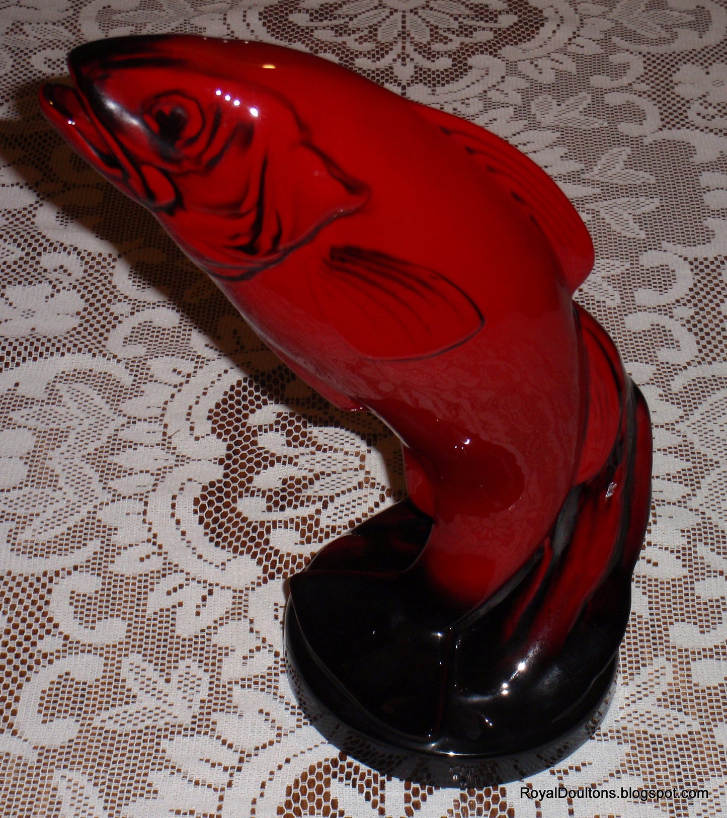 "Leaping Salmon" Rare Royal Doulton Flambé (1940-1950)