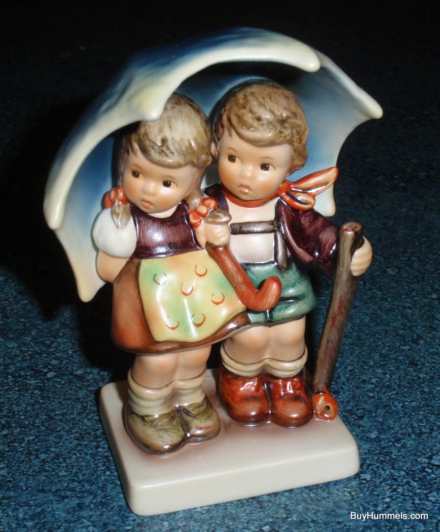 "Stormy Weather" Goebel Hummel Figurine #71/2/0 - Two Children Under Big Umbrella!