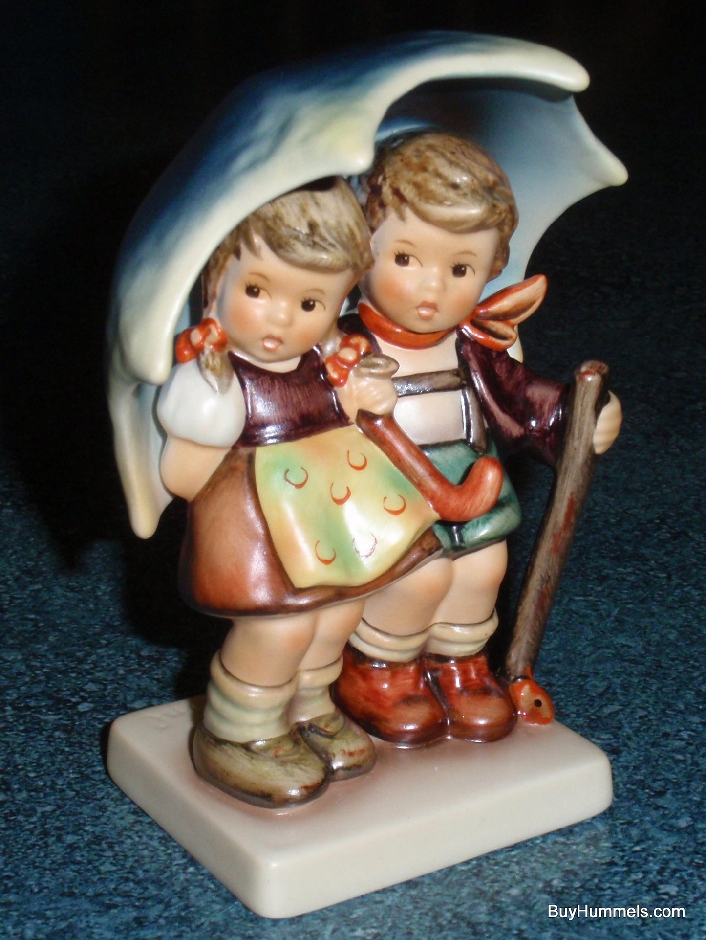 "Stormy Weather" Goebel Hummel Figurine #71/2/0 - Two Children Under Big Umbrella!