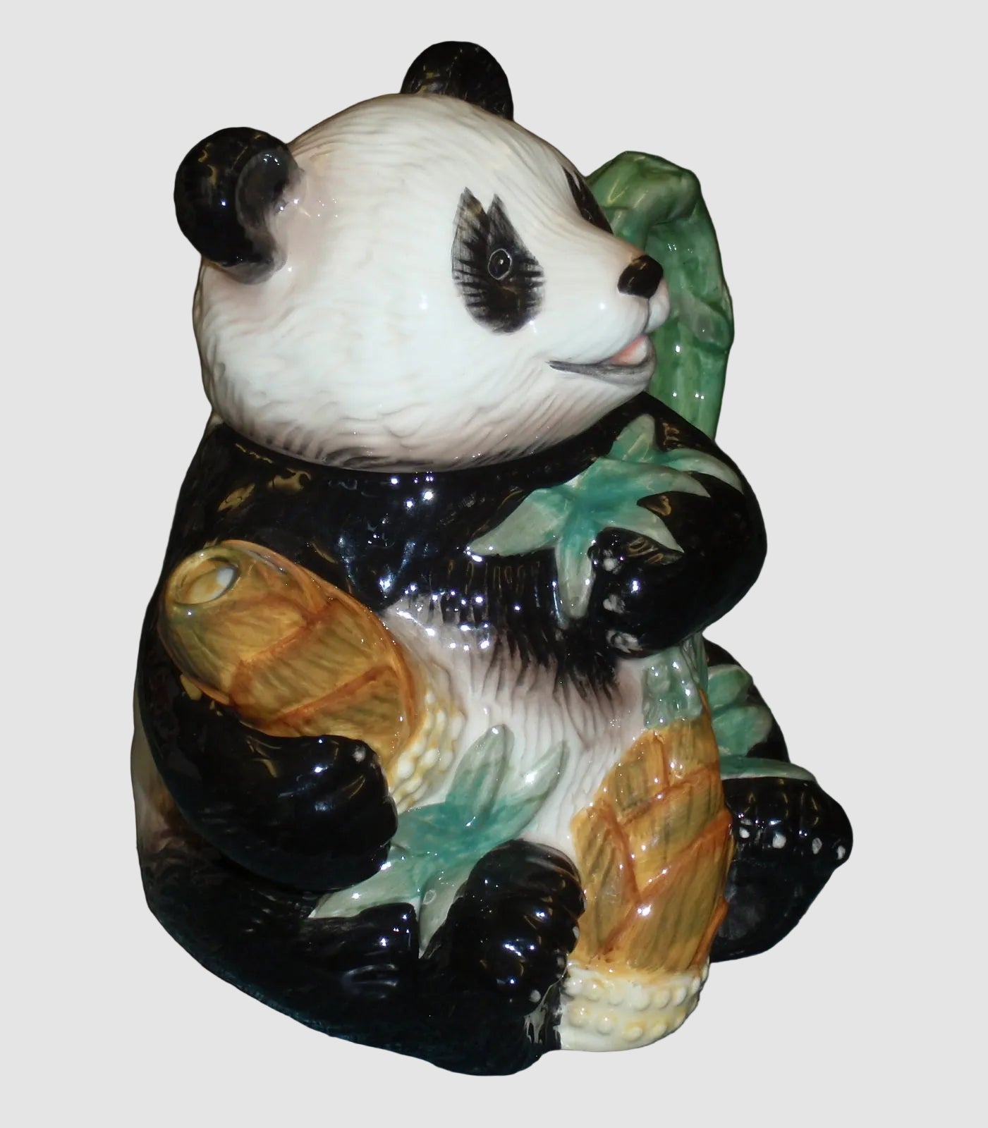 "Smiling Giant Panda" With Bamboo Endangered Species Collectible Teapot (9")