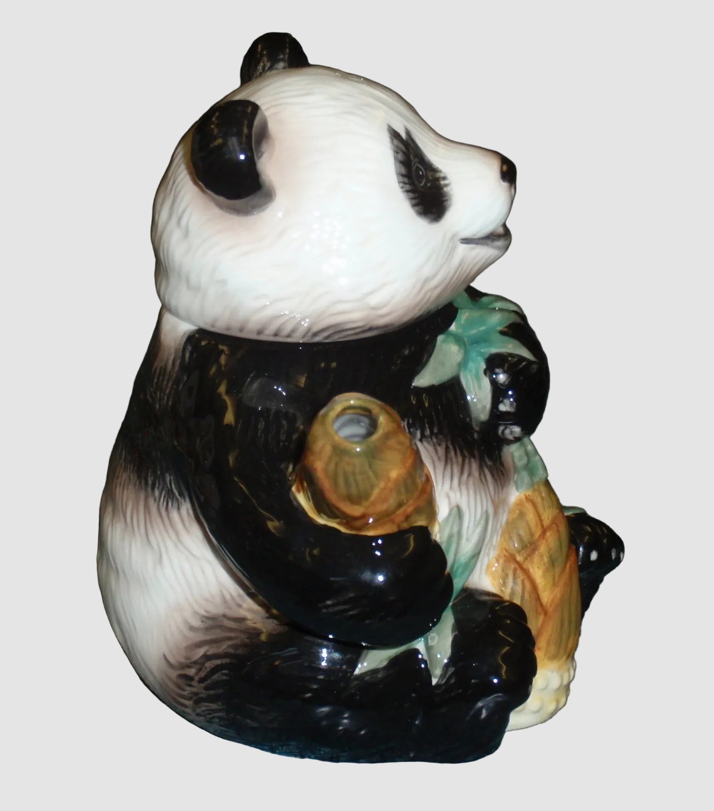 "Smiling Giant Panda" With Bamboo Endangered Species Collectible Teapot (9")