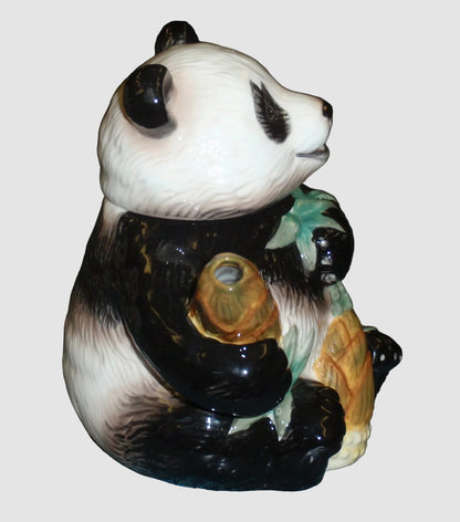 "Smiling Giant Panda" With Bamboo Endangered Species Collectible Teapot (9")