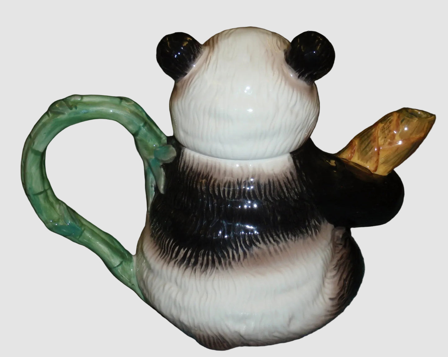 "Smiling Giant Panda" With Bamboo Endangered Species Collectible Teapot (9")
