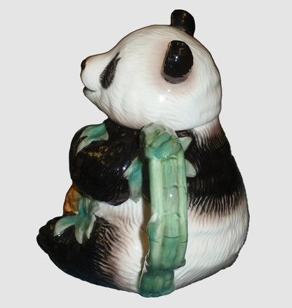"Smiling Giant Panda" With Bamboo Endangered Species Collectible Teapot (9")