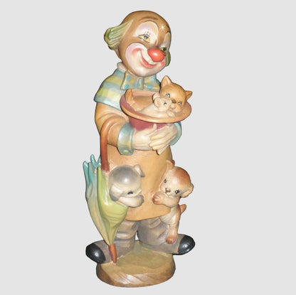 "Surprise" ANRI Woodcarving Clown Figurine #651620 - Signed Ulrich Bernardi (6")