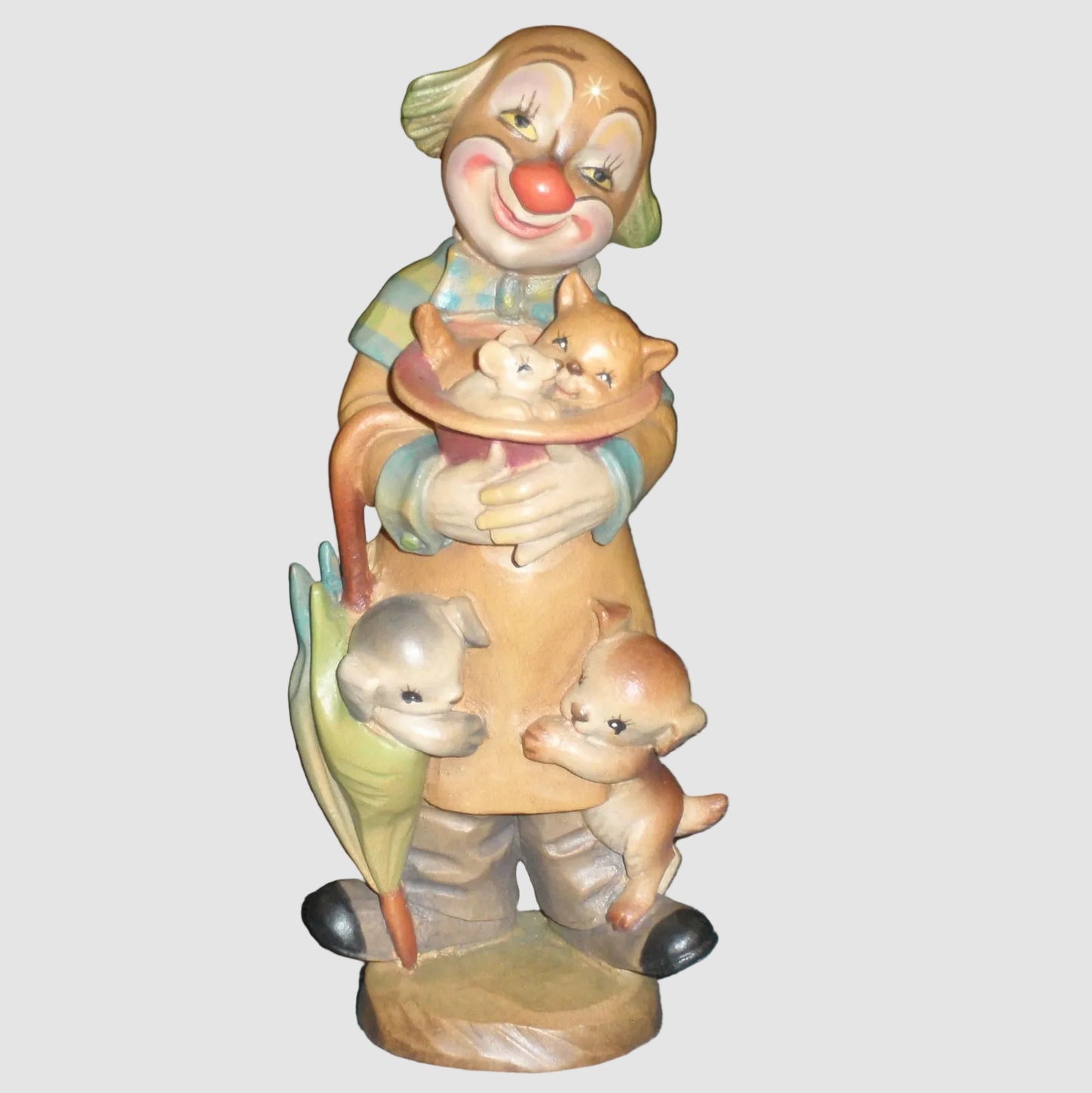 "Surprise" ANRI Woodcarving Clown Figurine #651620 - Signed Ulrich Bernardi (6")