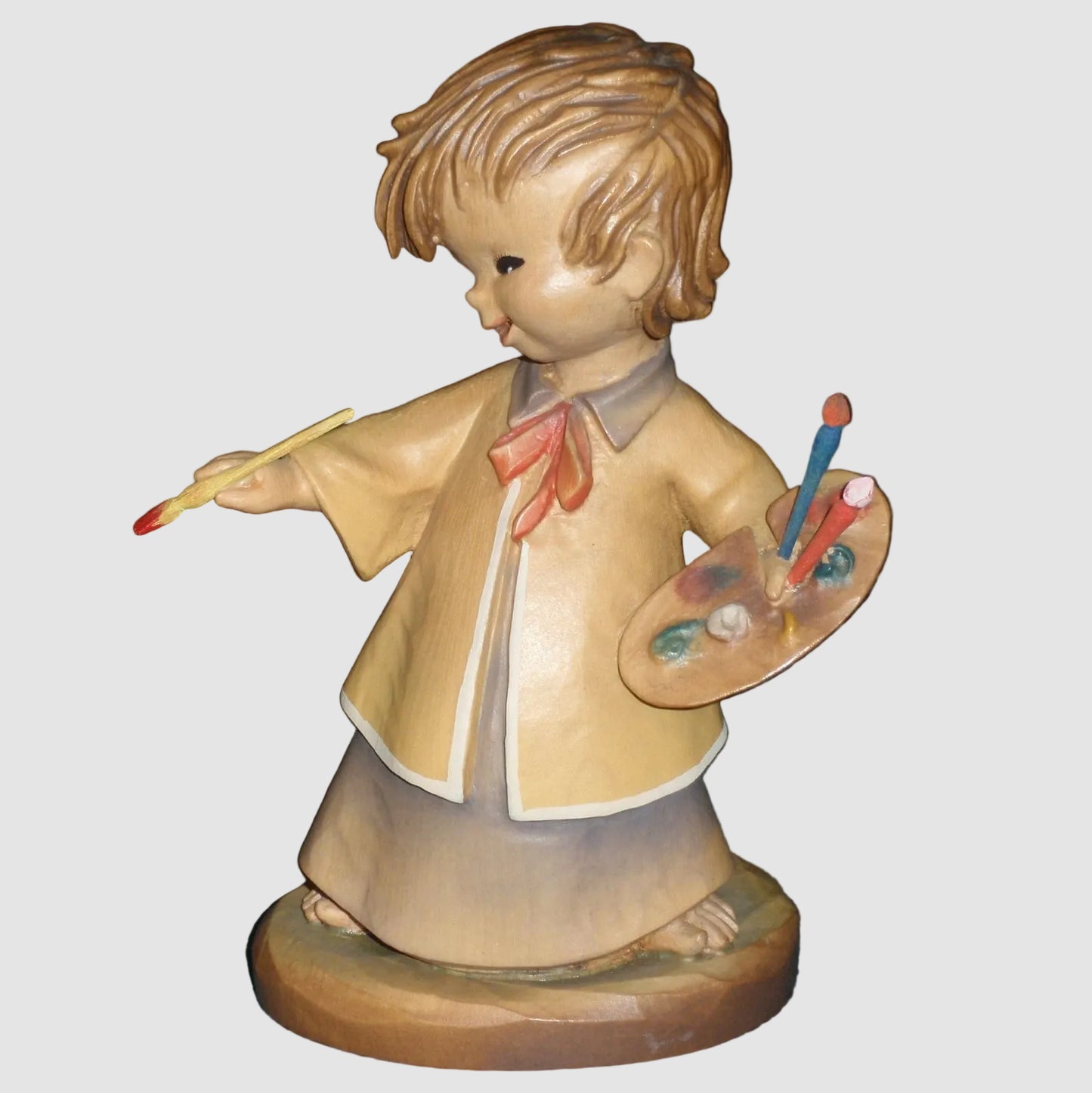 ANRI The Artist Woodcarving Figurine 651-308 Juan Ferrandiz Hand Carved Italy Wooden Painter Palette Brush Vintage Art