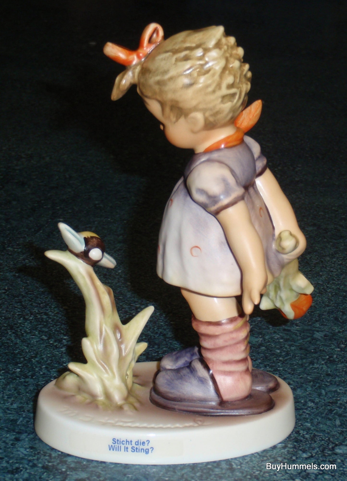 "Will It Sting?" Goebel Hummel Figurine #450 - Little Girl With Bumblebee