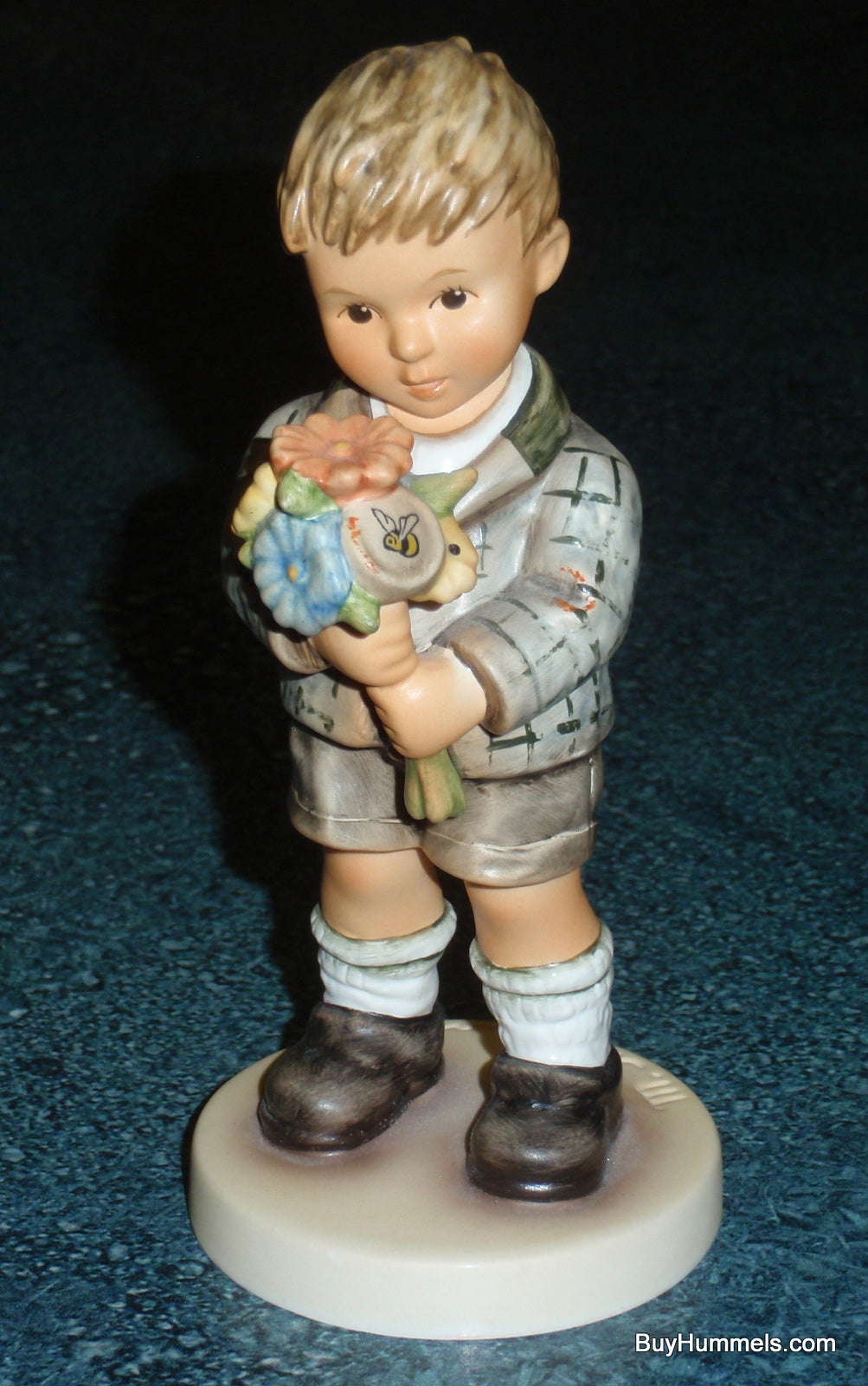 "Full Of Charm" Goebel Hummel Collectible Gift Figurine #2282/B Boy With Flowers