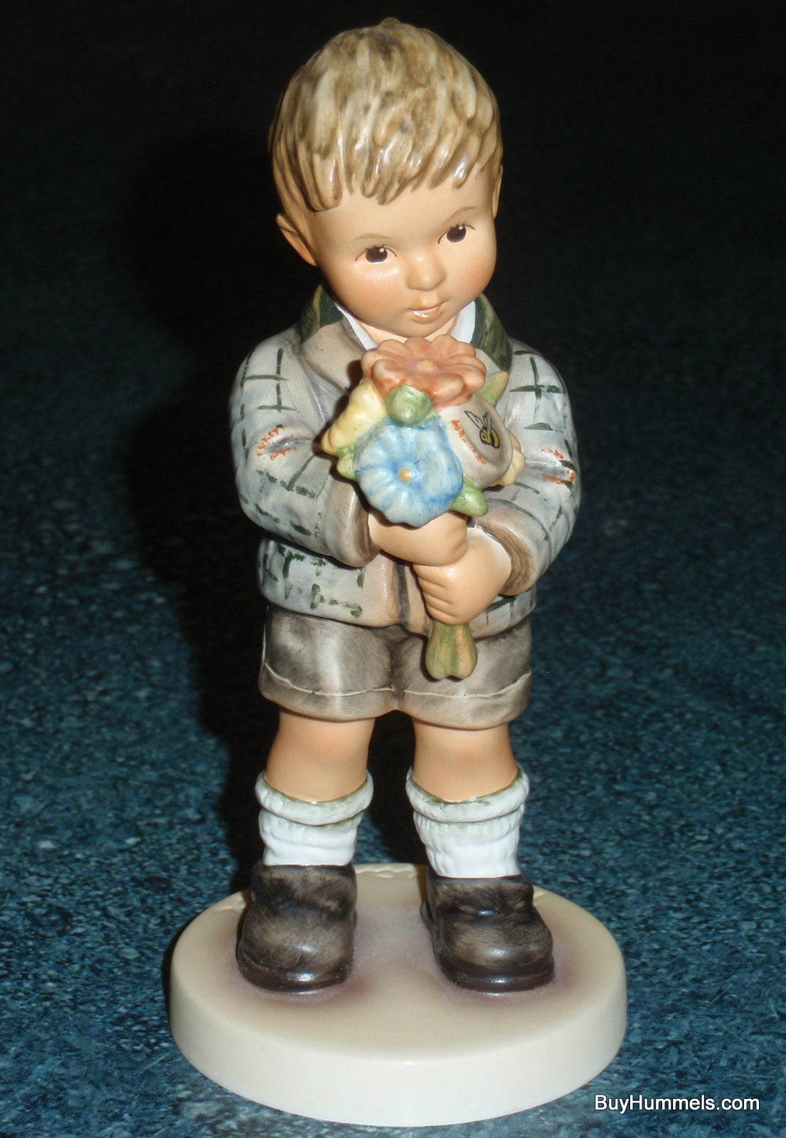 "Full Of Charm" Goebel Hummel Collectible Gift Figurine #2282/B Boy With Flowers