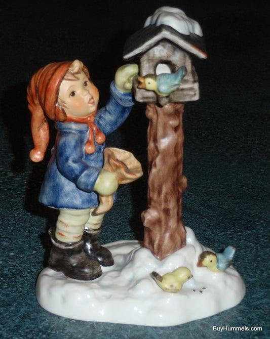 "THE BENEVOLENT BIRDFEEDER" Goebel Hummel Figurine #2187 Boy Feeding The Birds!