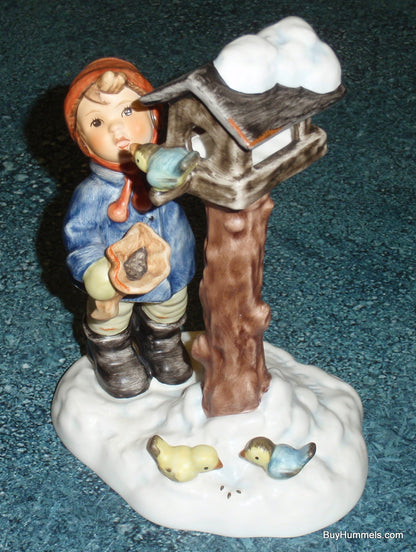 "THE BENEVOLENT BIRDFEEDER" Goebel Hummel Figurine #2187 Boy Feeding The Birds!