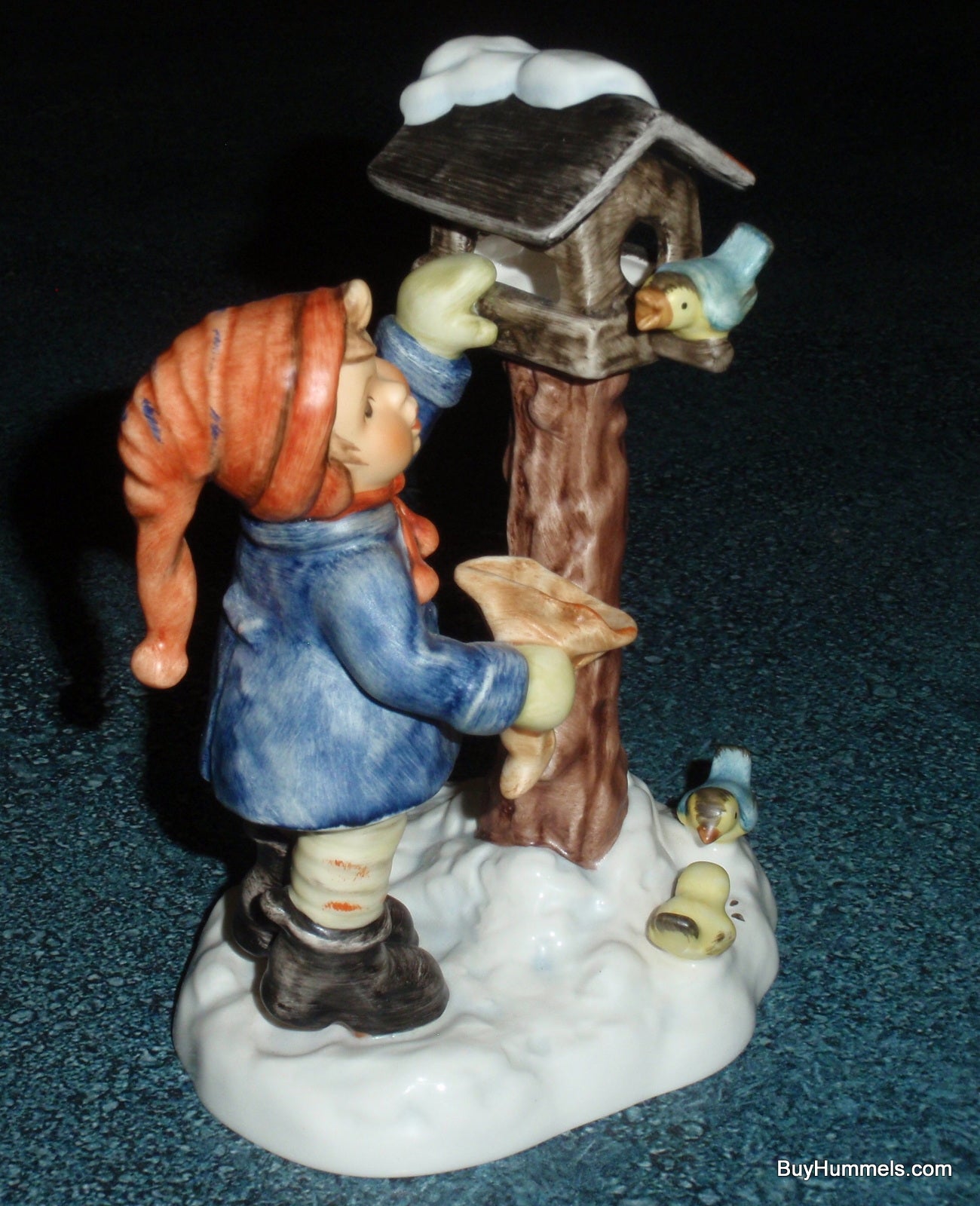 "THE BENEVOLENT BIRDFEEDER" Goebel Hummel Figurine #2187 Boy Feeding The Birds!