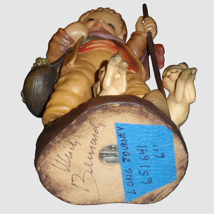 "Long Journey" ANRI Woodcarving Figurine #651-641 - Signed Ulrich Bernardi (6")