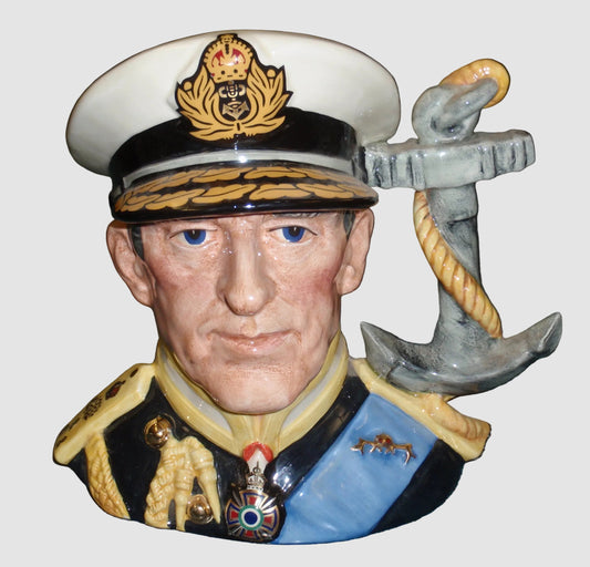 Royal Doulton Earl Mountbatten Of Burma Character Toby Jug D6944 Stanley J Taylor Military History Vintage England Porcelain