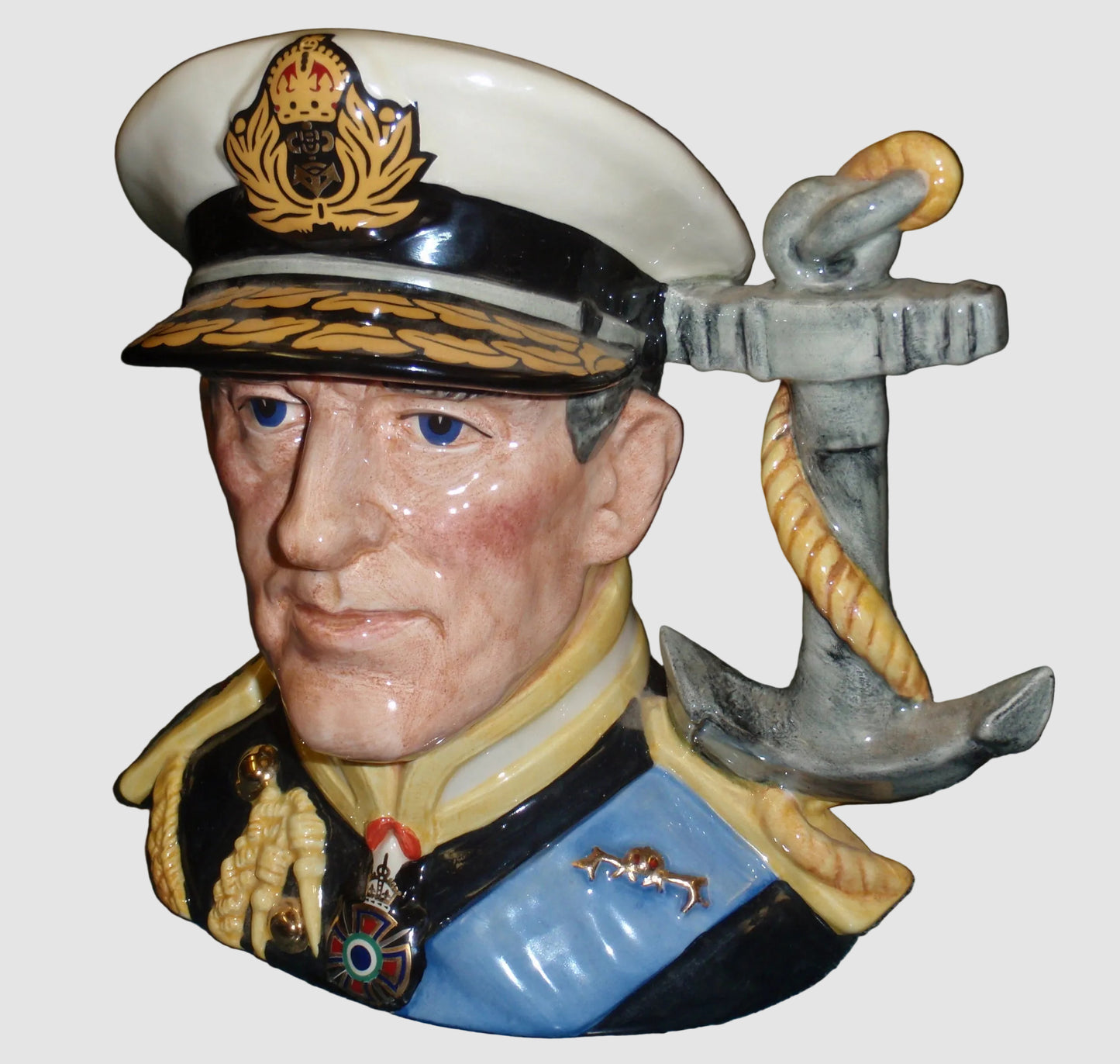 "Earl Mountbatten Of Burma" Royal Doulton Character Toby Jug D6944 - Limited Edition (7")