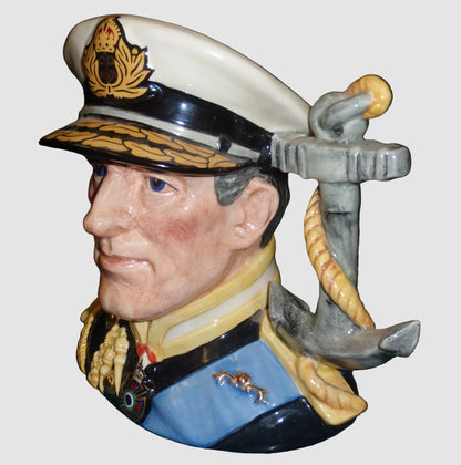"Earl Mountbatten Of Burma" Royal Doulton Character Toby Jug D6944 - Limited Edition (7")
