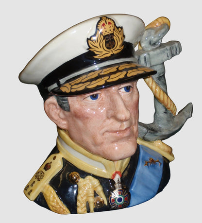 "Earl Mountbatten Of Burma" Royal Doulton Character Toby Jug D6944 - Limited Edition (7")