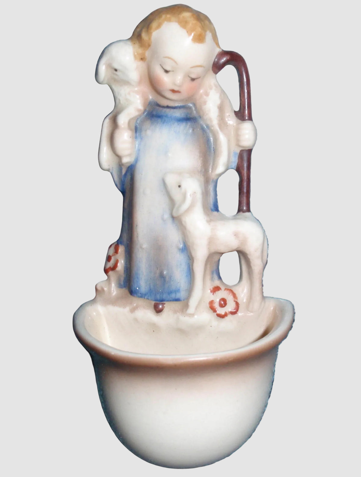 "Good Shepherd" Goebel Hummel Holy Water Font #35/0 TMK1 Incised Crown (4.5")