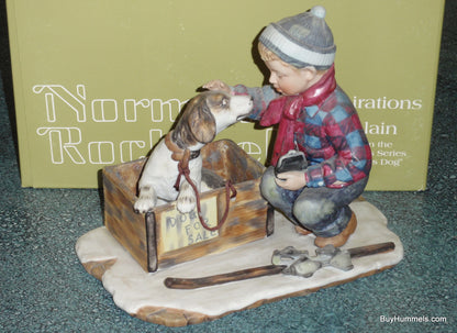A Boy Meets His Dog Norman Rockwell Four Seasons: Winter With Original Box!
