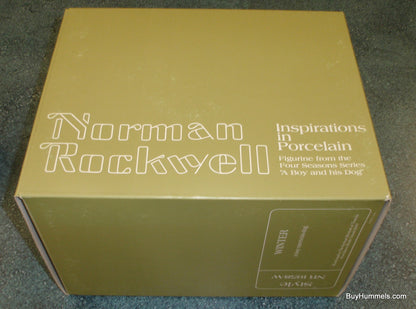 A Boy Meets His Dog Norman Rockwell Four Seasons: Winter With Original Box!