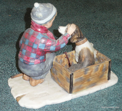 A Boy Meets His Dog Norman Rockwell Four Seasons: Winter With Original Box!
