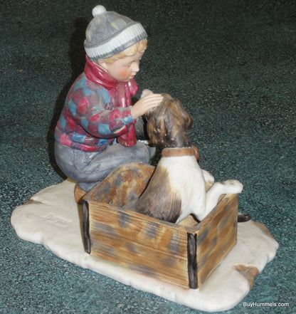 A Boy Meets His Dog Norman Rockwell Four Seasons: Winter With Original Box!