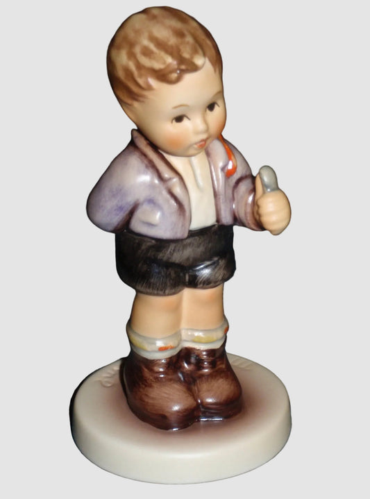 Goebel Hummel No Thank You Figurine 535 Boy Plate Spoon Mint Vintage