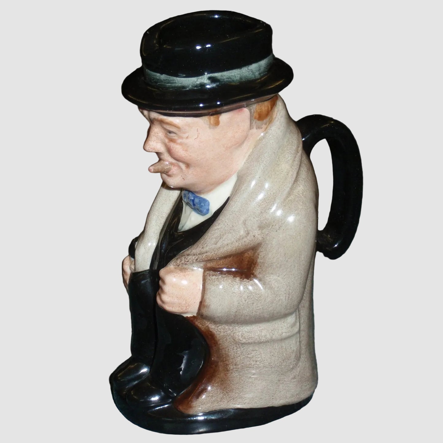 Royal Doulton Winston Churchill Character Jug D6172 Men of History Series Toby Jug Prime Minister Cigar Vintage England Porcelain