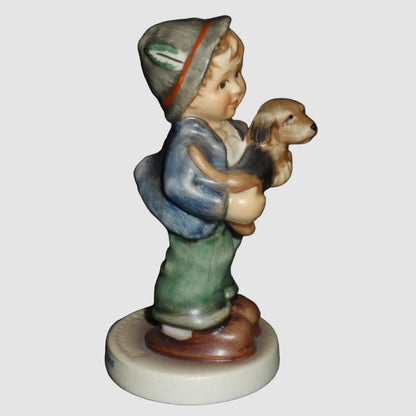 Goebel Hummel Puppy Pal Figurine 2229 Mein liebster Freund Boy Dog Dachshund Animal Friends Special Backstamp TMK-8 Vintage Germany Porcelain