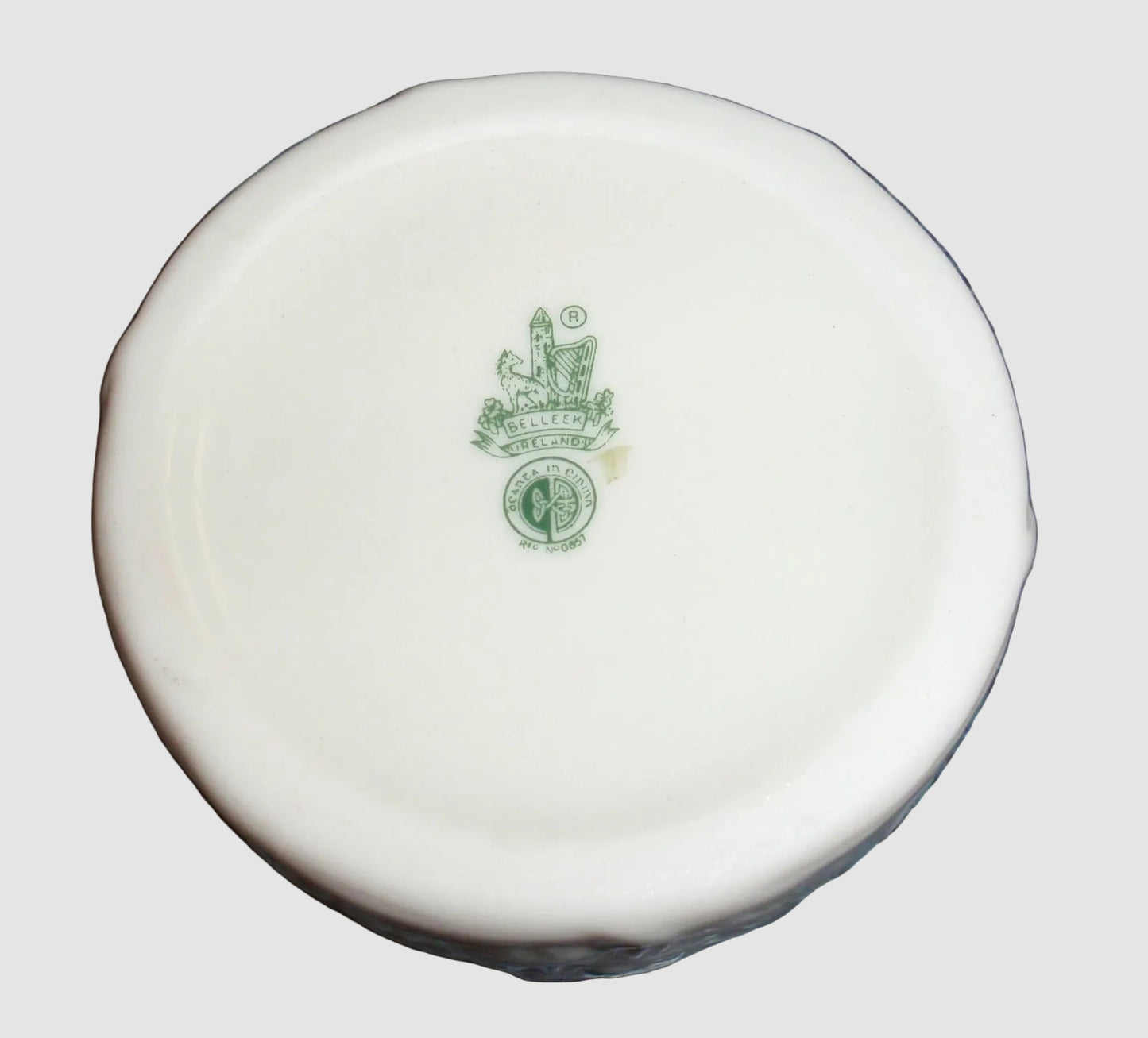 Belleek Ireland Shamrock Honey Pot Jar with Lid - Fine Parian China (3.5")