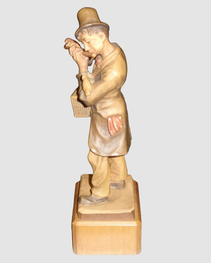 "Man Flutist" ANRI Woodcarving Figurine #52220/13 - Musician (7")