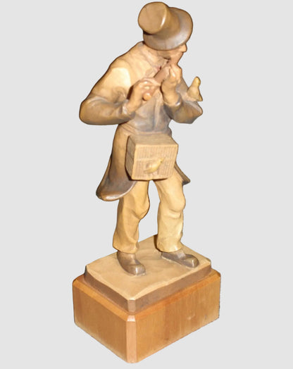 "Man Flutist" ANRI Woodcarving Figurine #52220/13 - Musician (7")