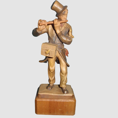 "Man Flutist" ANRI Woodcarving Figurine #52220/13 - Musician (7")