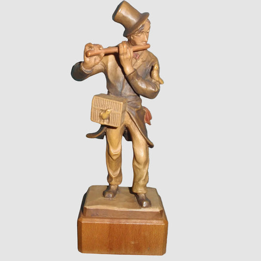 "Man Flutist" ANRI Woodcarving Figurine #52220/13 - Musician (7")