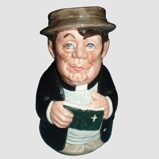 Royal Doulton The Clergyman Rev Cassock Character Jug D6702 Doultonville Collection Toby Jug Bible Vintage England Porcelain