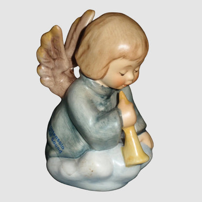 Goebel Hummel Peaceful Sounds Figurine 718/E Trompetensolo Angel Playing Trumpet Horn Cloud TMK-7 Original Box Vintage Germany Porcelain