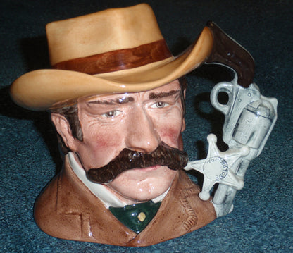Royal Doulton "Wyatt Earp" Character Jug – D6711 (Wild West Collection)