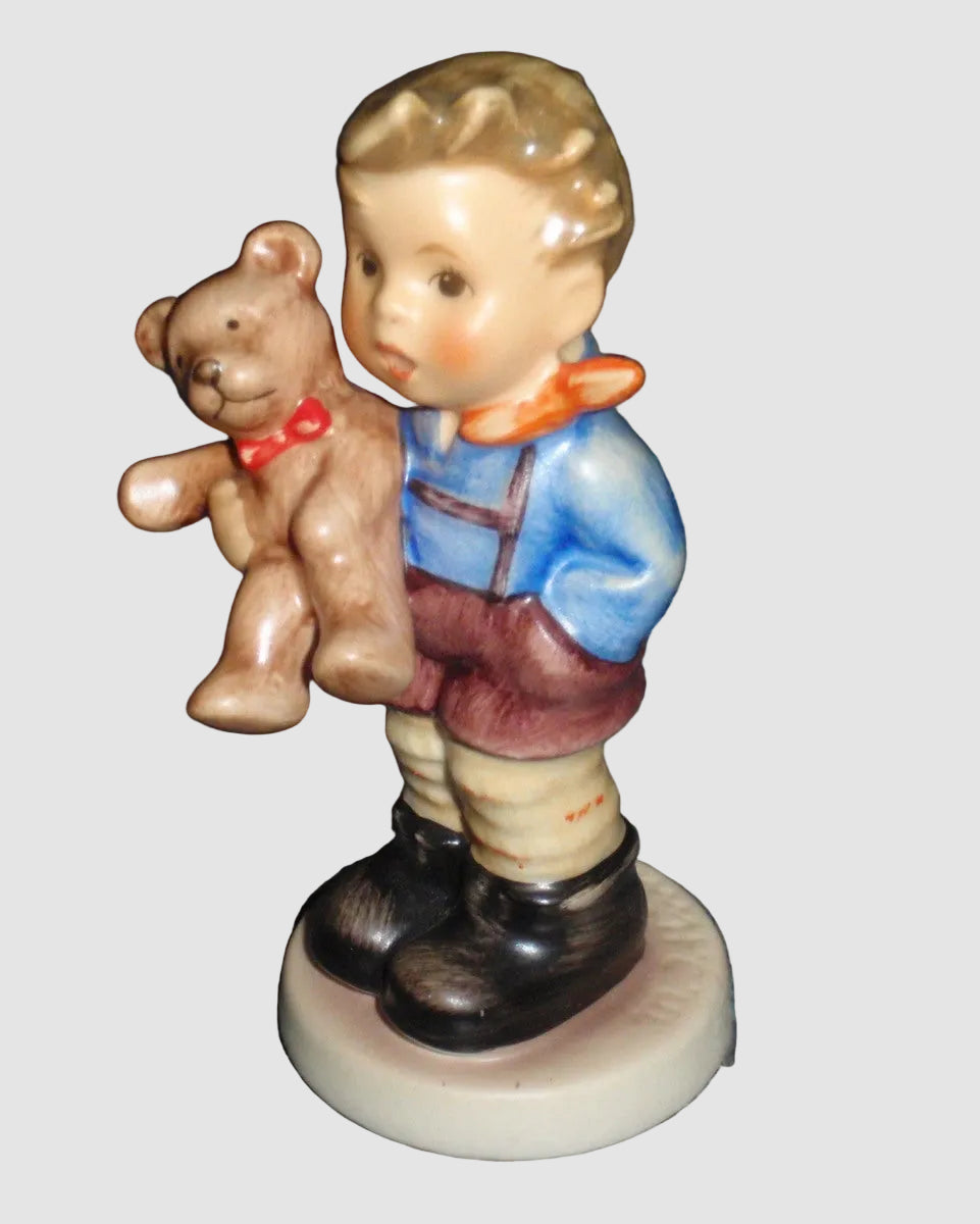 "Christmas Gift" Goebel Hummel Figurine #2074/A - Boy With Teddy Bear (3.5")