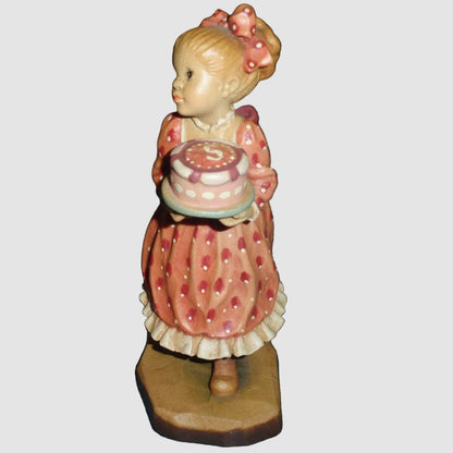 "Make A Wish" ANRI Sarah Kay Woodcarving Figurine #655101 - Birthday Set (4.5")
