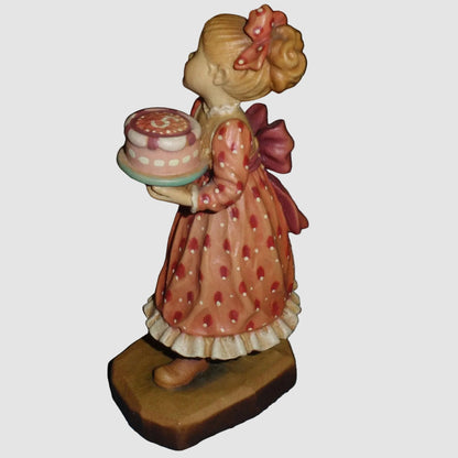 "Make A Wish" ANRI Sarah Kay Woodcarving Figurine #655101 - Birthday Set (4.5")