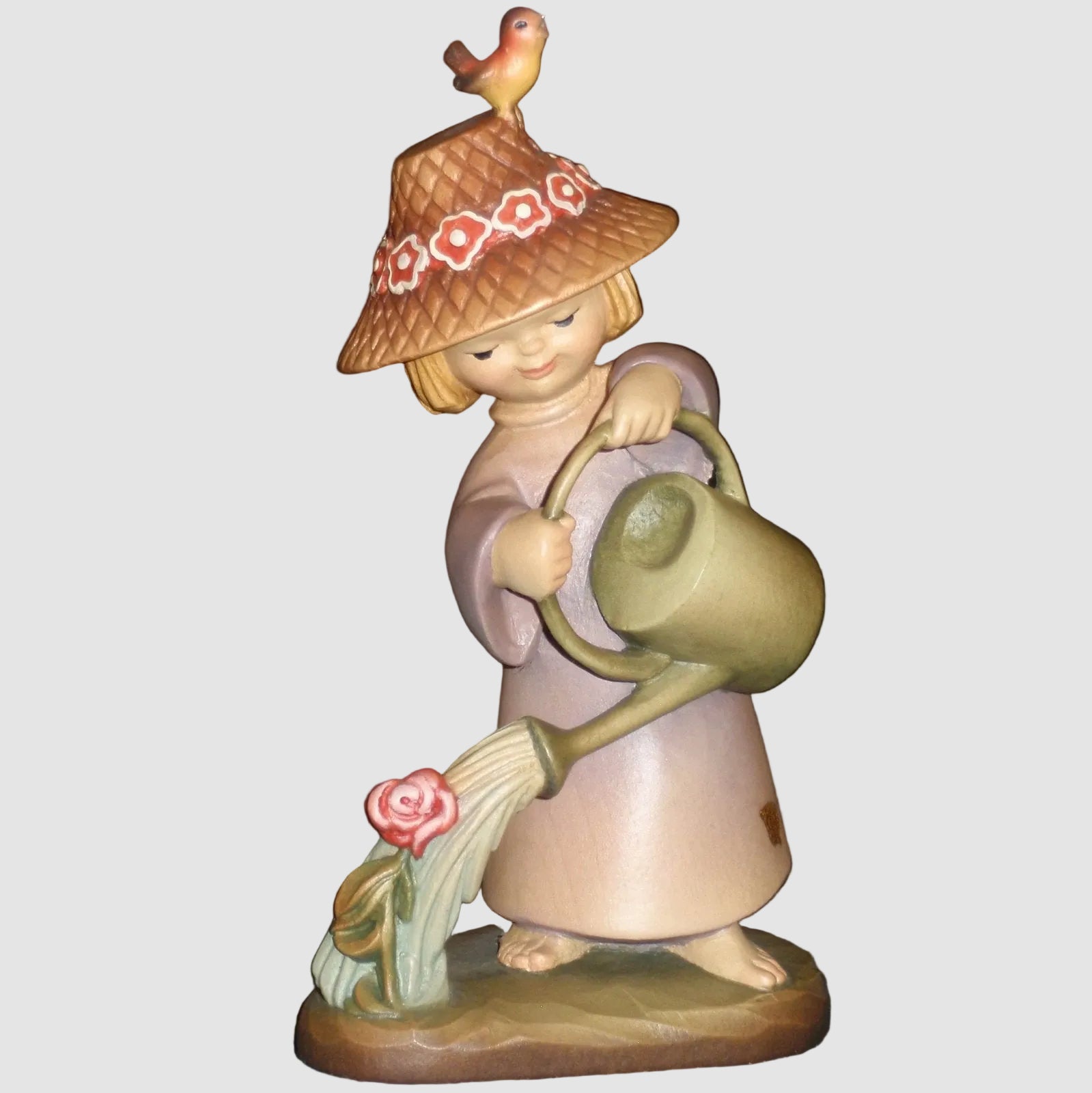理髪師と客の陶器フィギュア アンティーク The Gardener