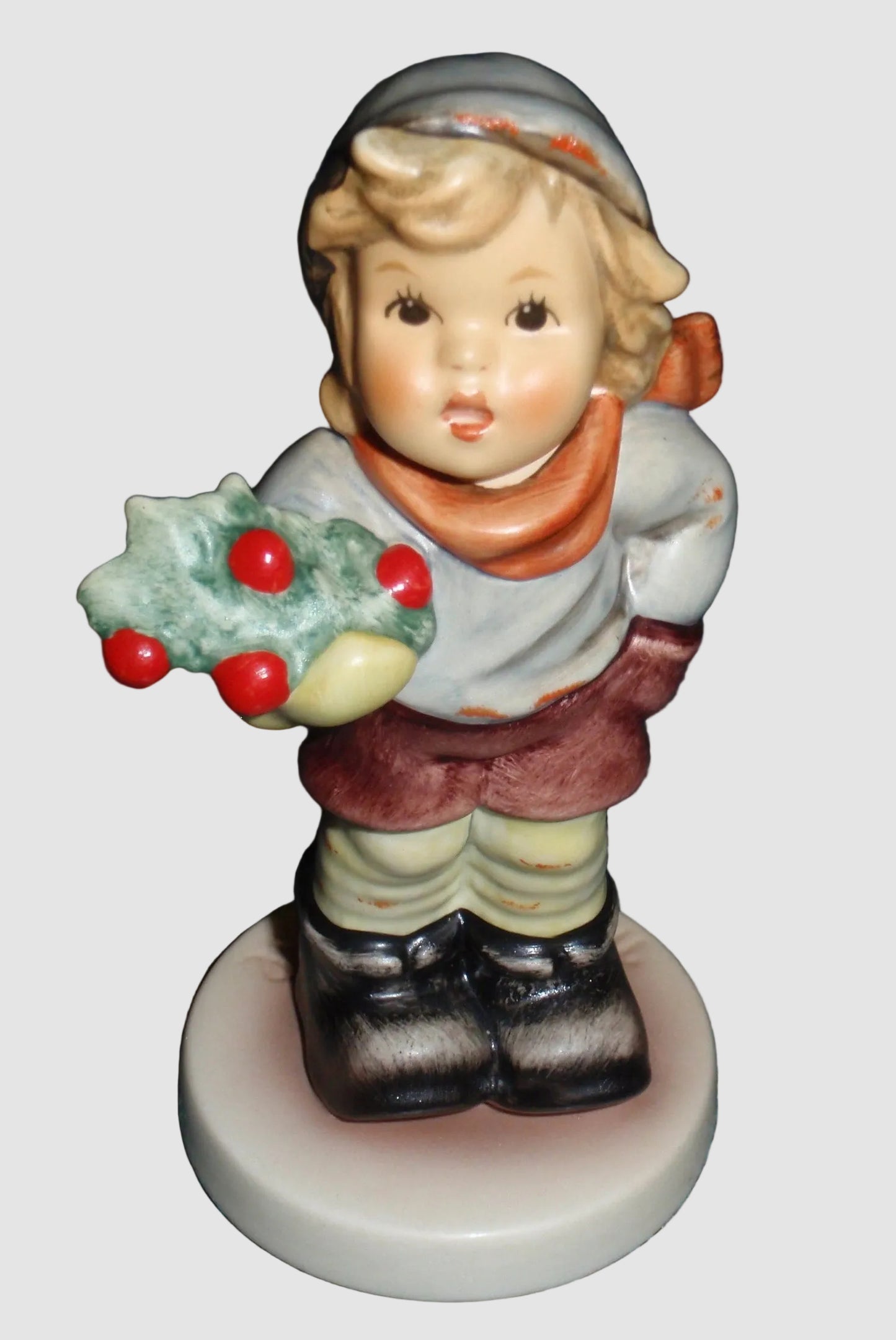 "Christmas Carol" Goebel Hummel Figurine Boy With Mistletoe Model #2073/B