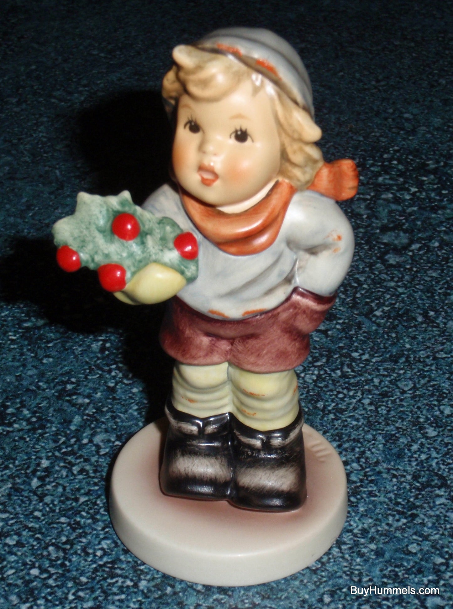 "Christmas Carol" Goebel Hummel Figurine Boy With Mistletoe Model #2073/B